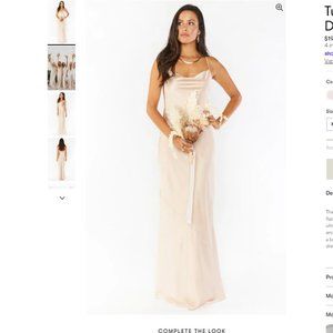 Show Me Your MumuTuscany Maxi Slip Dress in Champagne Luxe Satin Size Small